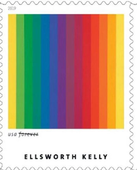 100 Spectrum Modern Art Forever Stamps Artist Ellsworth Kelly Postage for Mailing
